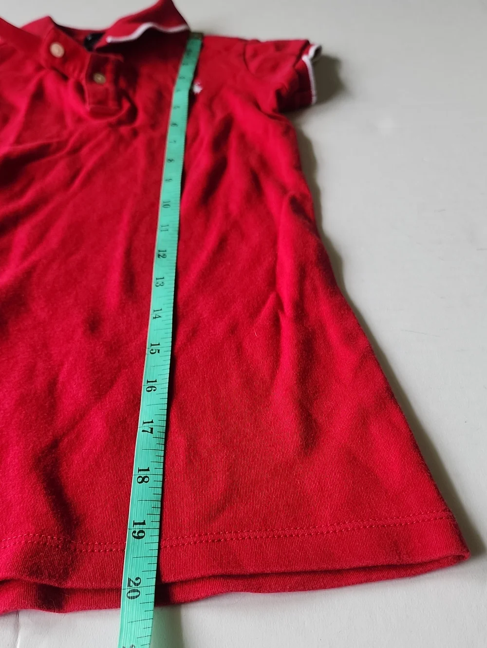 Ralph Lauren Red Girls Polo Dress with White Trim
